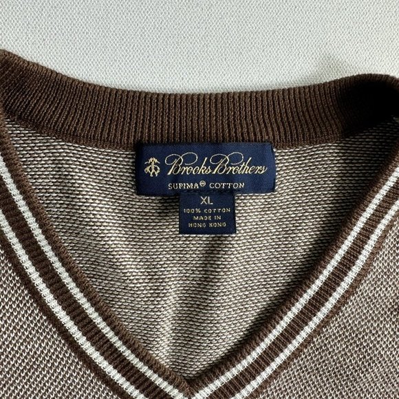 Brooks Brothers Men's Sweater Pullover Size XL V-Neck 100%‎ Supima Cotton Casual - Picture 5 of 8